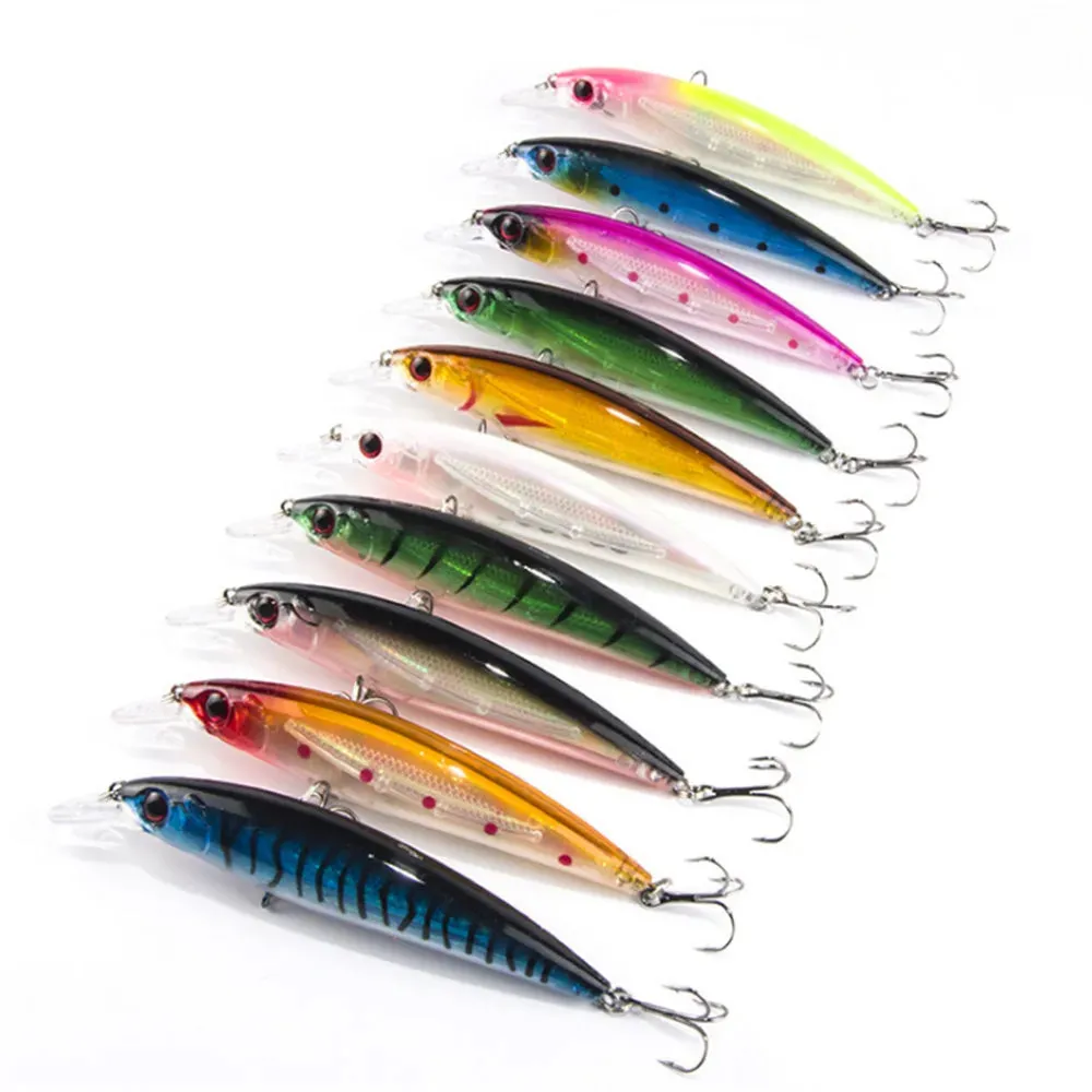 10pcs Set of Wobbler Minnow Fishing Lures