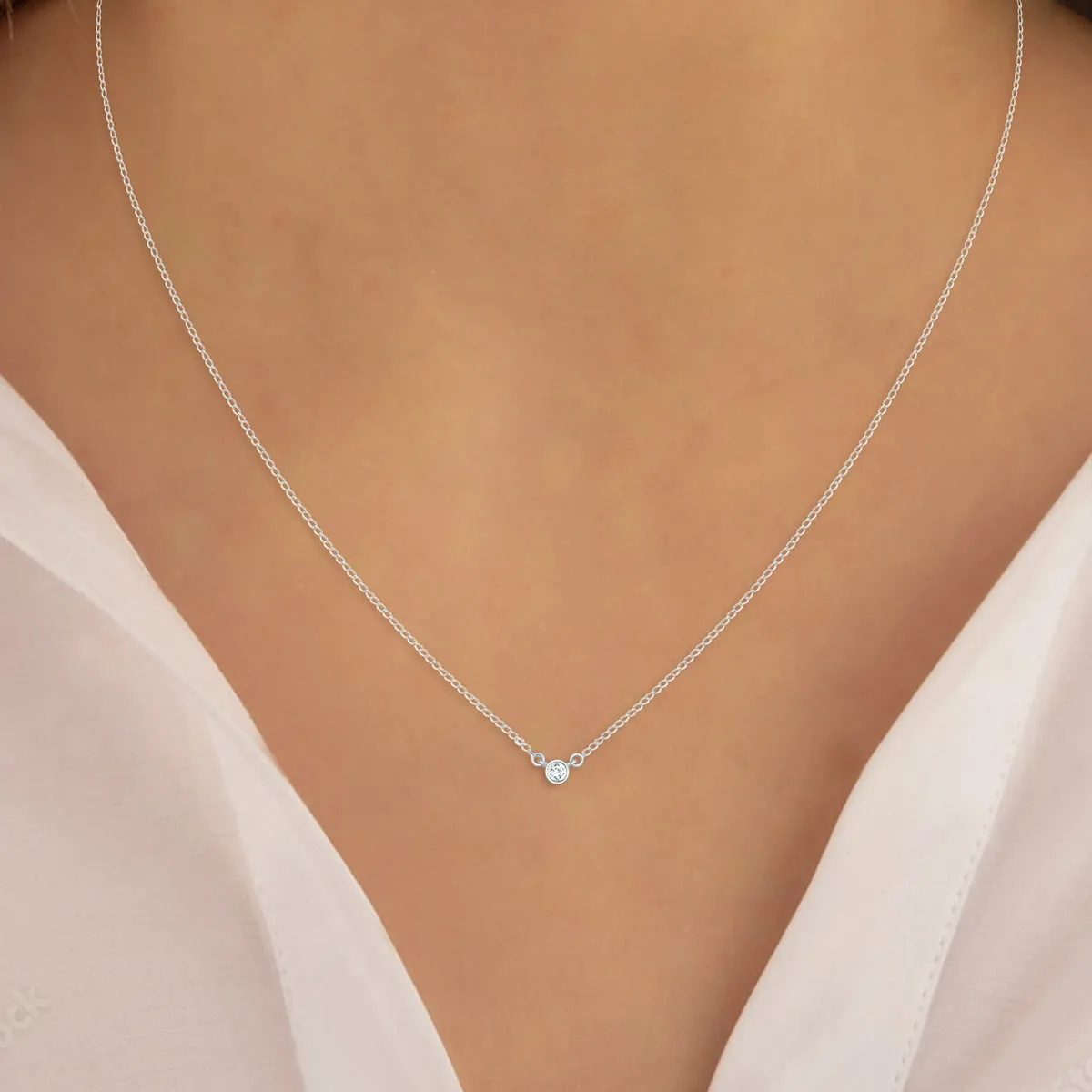 1/4 Carat Tw Diamond Bezel Pendant In 14K