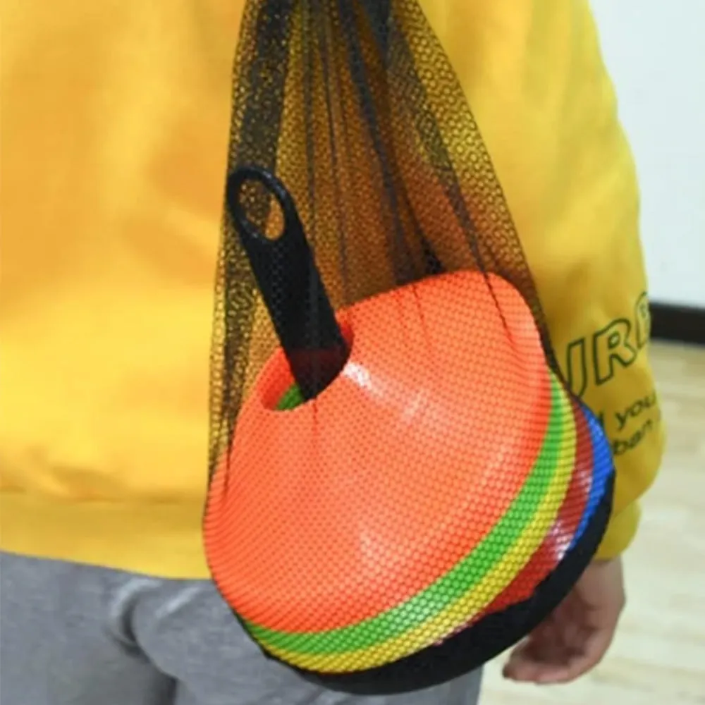 50Pcs Soccer Cones with Storage Bags and Brackets Sports Training Marker Discs