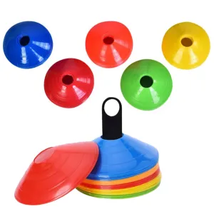 50Pcs Soccer Cones with Storage Bags and Brackets Sports Training Marker Discs
