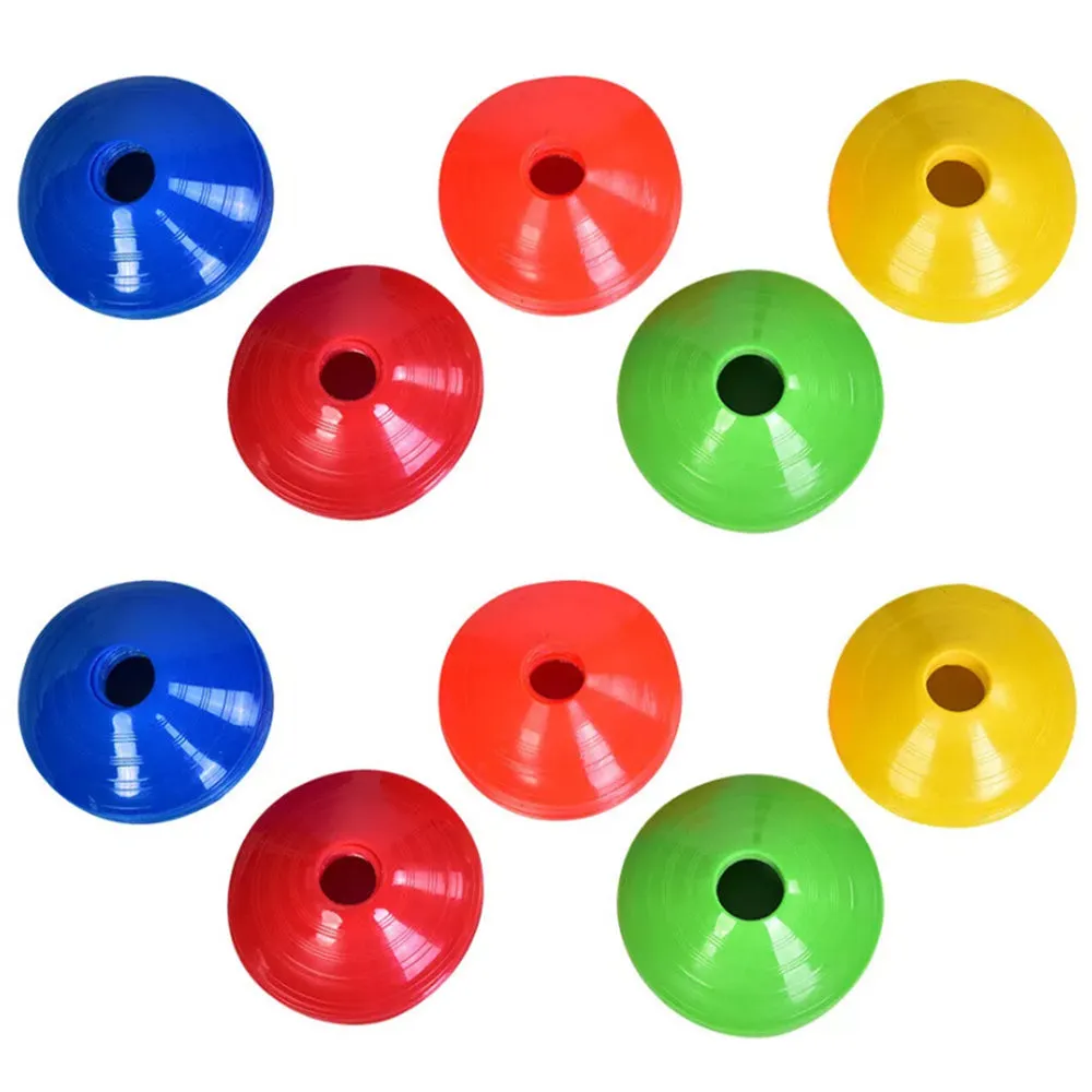 50Pcs Soccer Cones with Storage Bags and Brackets Sports Training Marker Discs