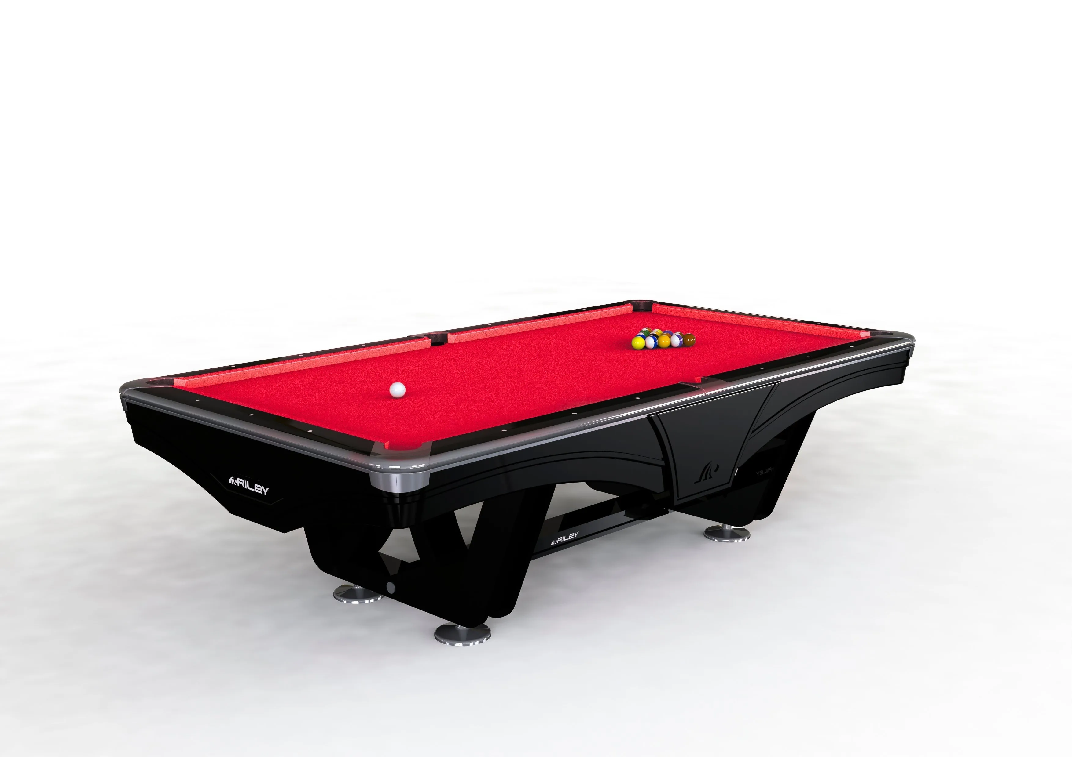 9ft Riley Ray Tournament American Pool Table – Black/Red
