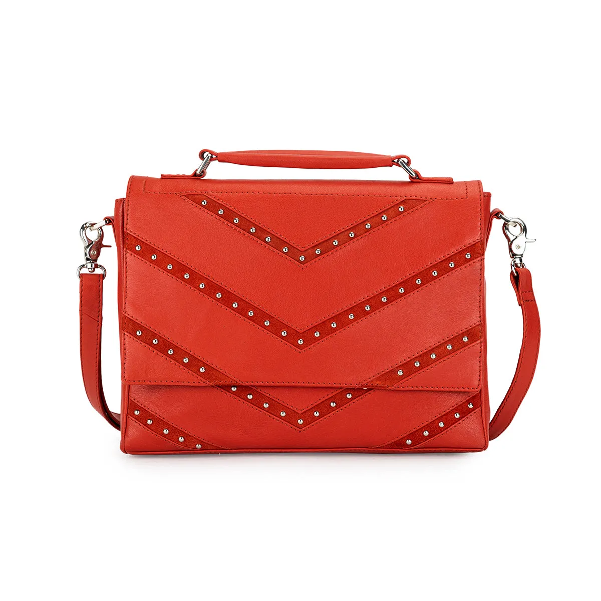 Abelardo Alexander Satchel Red Hand Bag