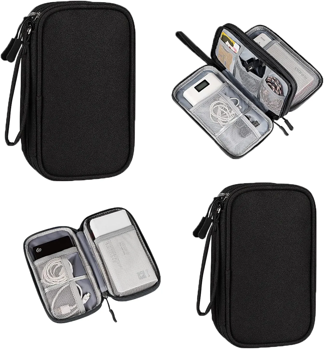 Akumorain Charger Case Organizer,Charger Bag Portable Waterproof Suitable for Electronics Bag,USB Flash Drives Bag,Cable case Bag,USB Case Organizer,USB Charger Bag(2 PACK)