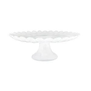 Alabaster White Scalloped Small Cake Stand