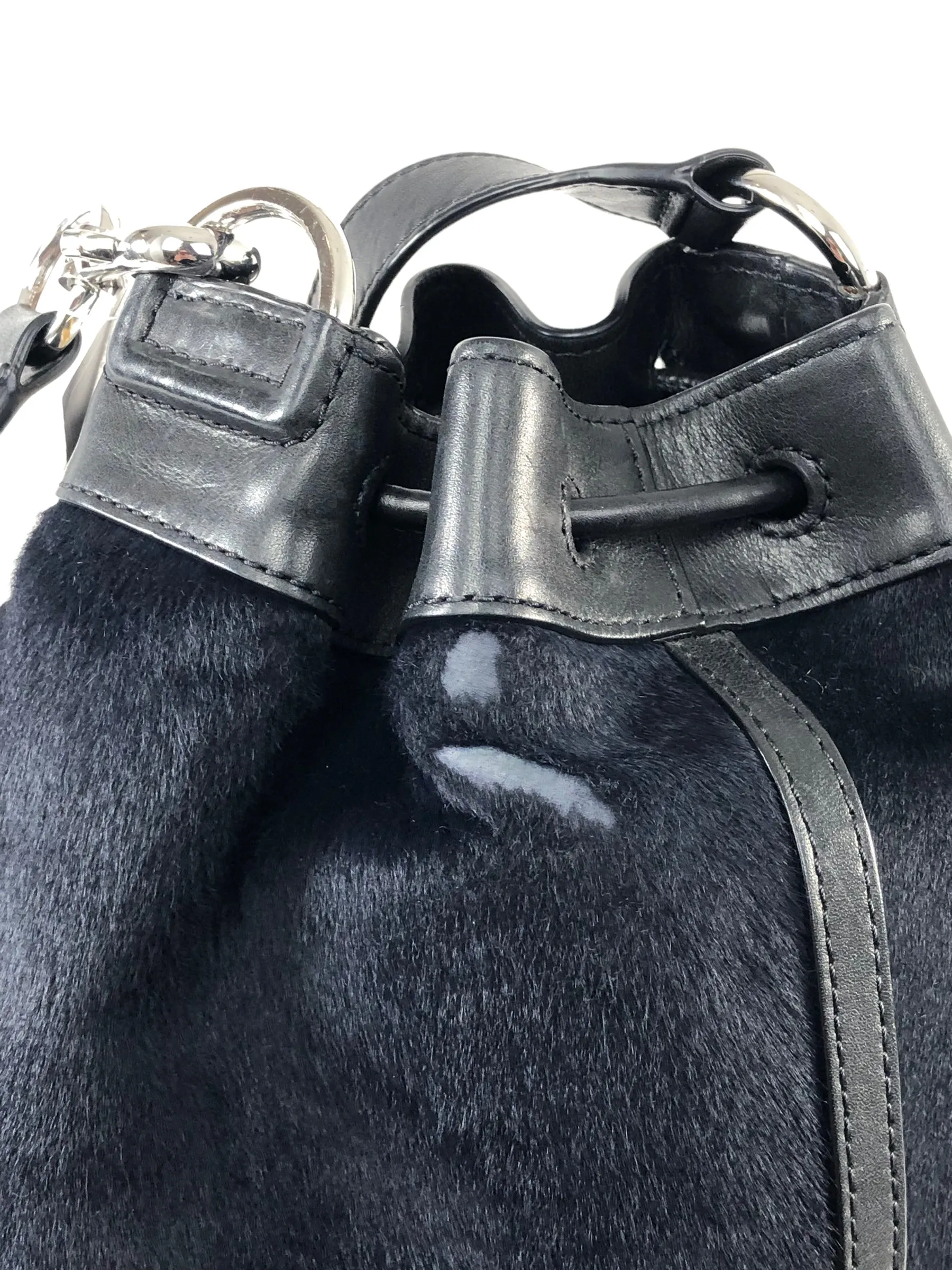 Alexander Wang Black Pony Hair Bucket Bag