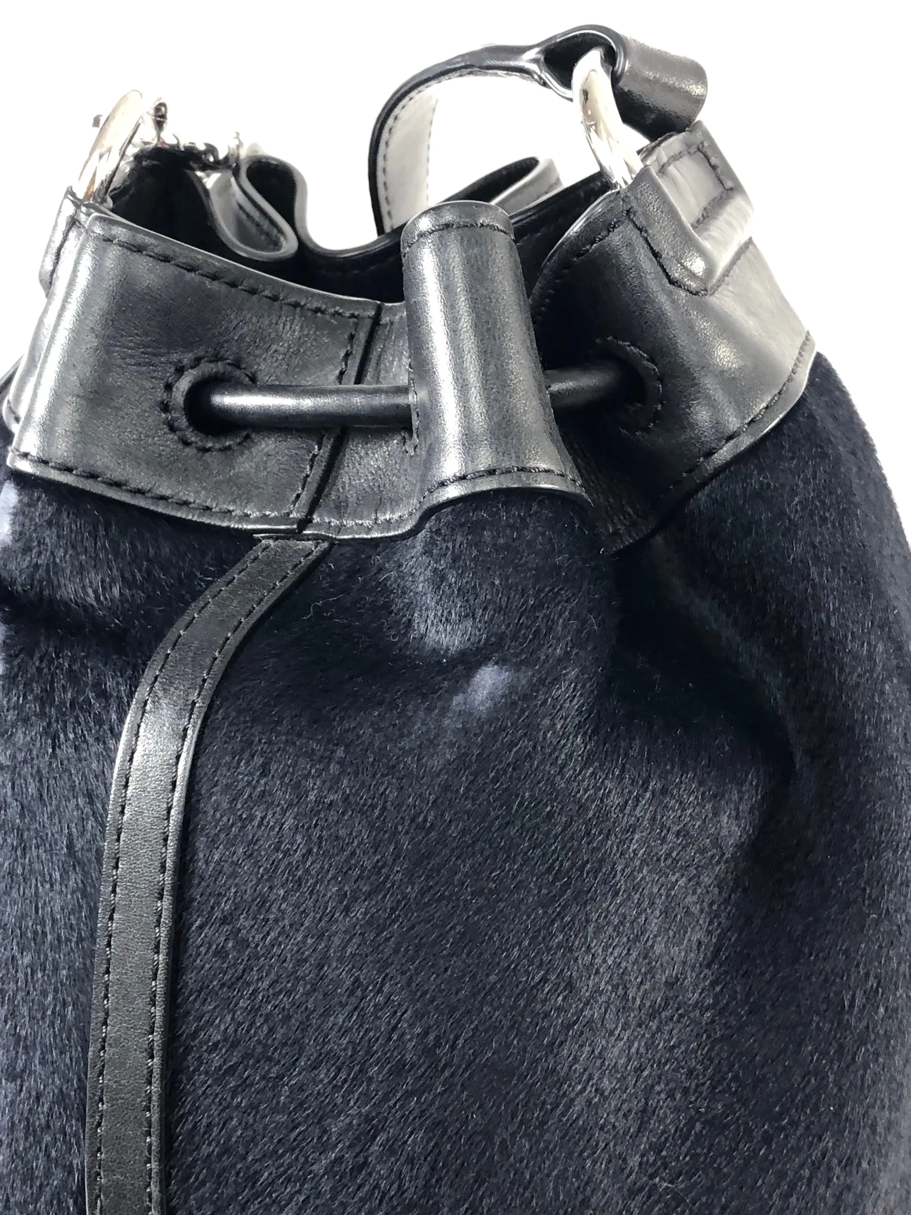 Alexander Wang Black Pony Hair Bucket Bag