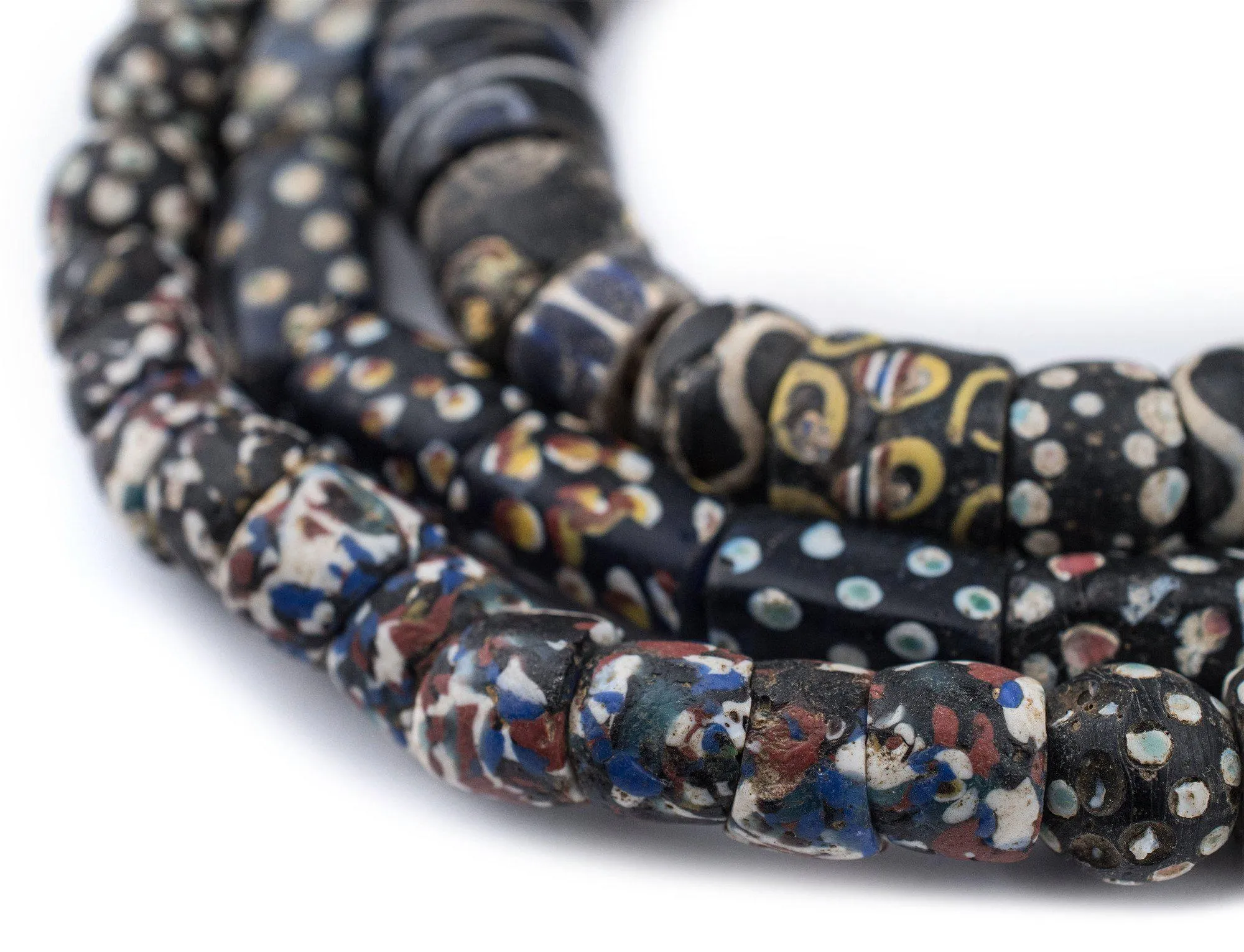 Antique Black & White Venetian Trade Bead Medley