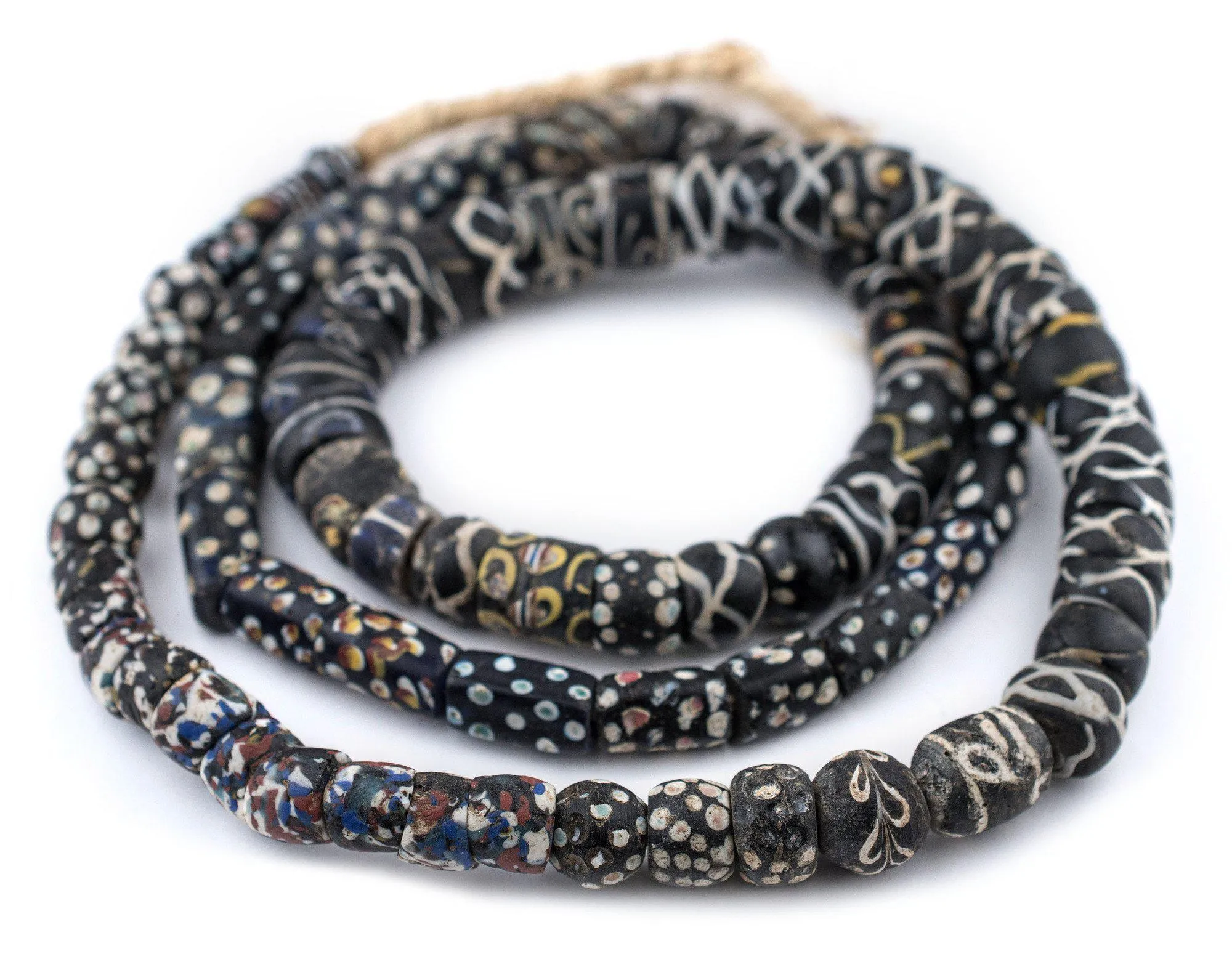 Antique Black & White Venetian Trade Bead Medley