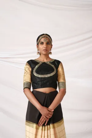 Black and gold Silk blouse