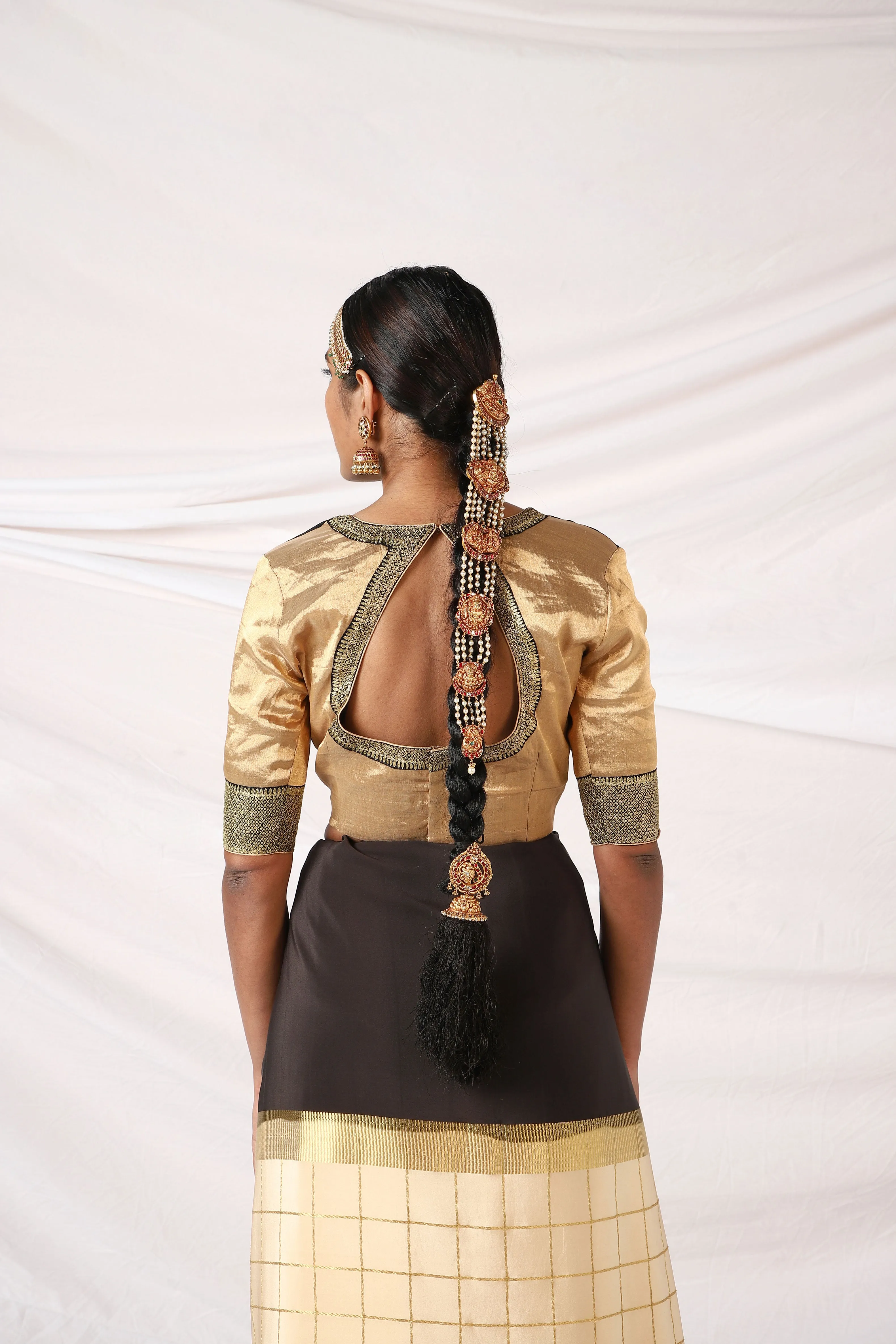 Black and gold Silk blouse