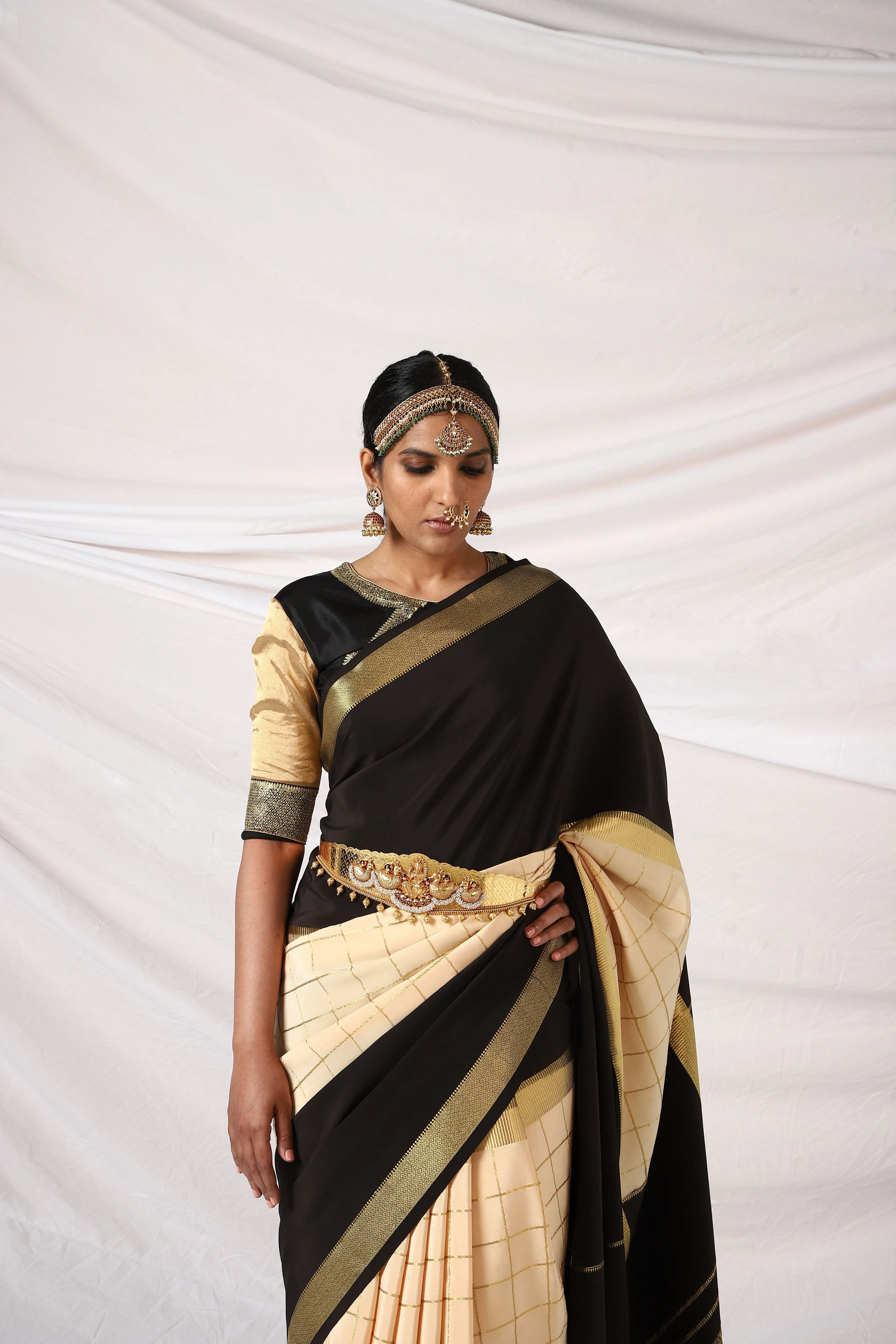 Black and gold Silk blouse