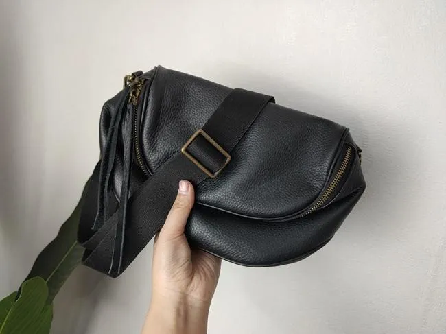 Black Leather Bag Crossbody Crossbody Black Leather Bag Womens Black Cross The Body Bag