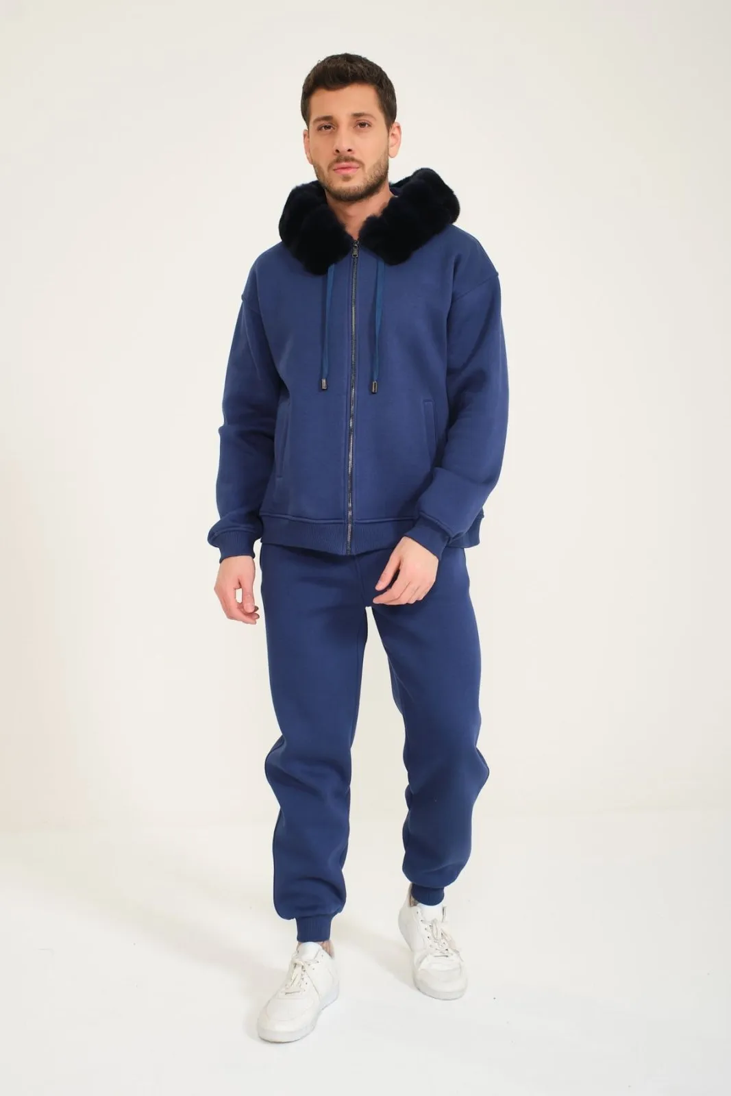 Blue Chinchilla Hoodie & Jogger Set
