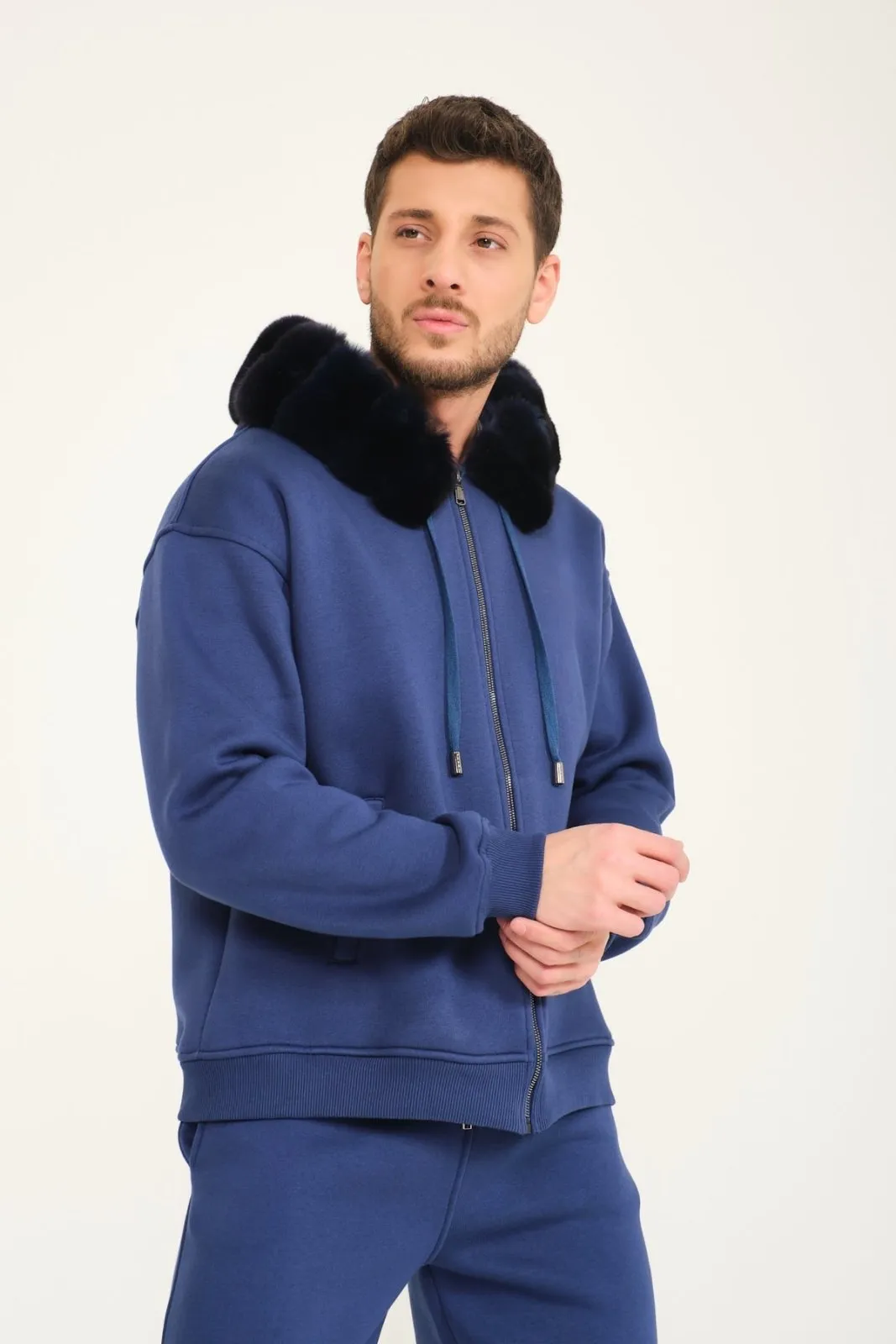 Blue Chinchilla Hoodie & Jogger Set