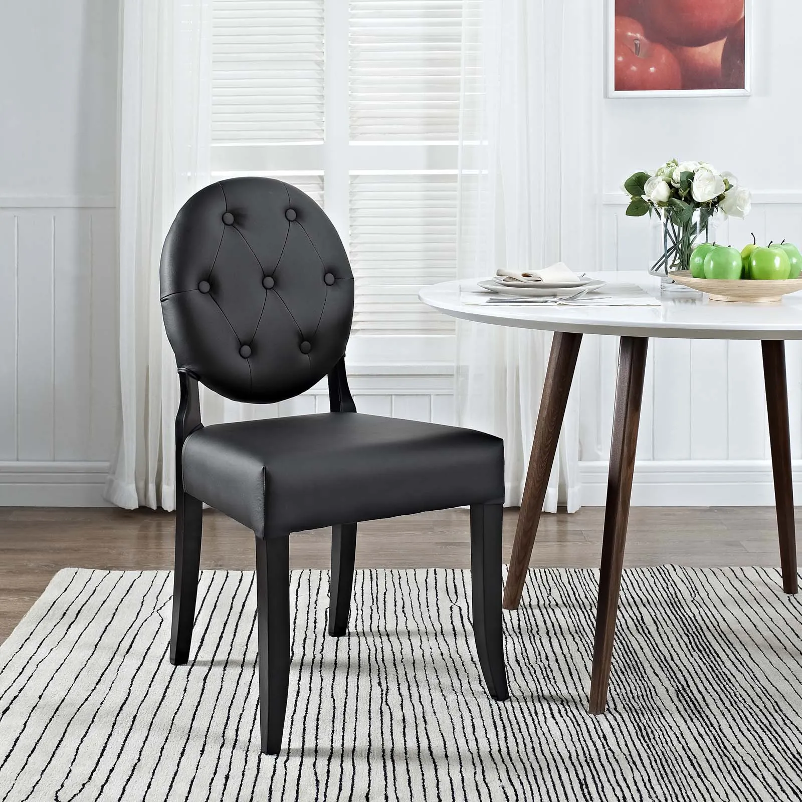Button Dining Vinyl Side Chair