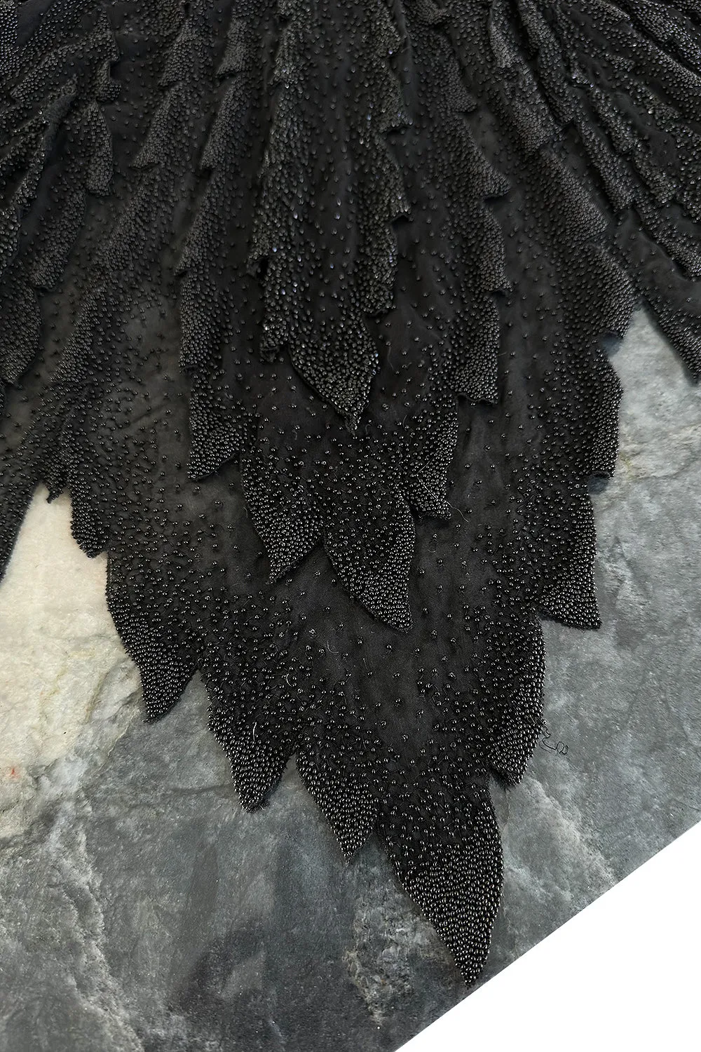 c 1995 Gianni Versace Atelier Haute Couture Black Hand-Beaded Dress w Top Stitched Bust