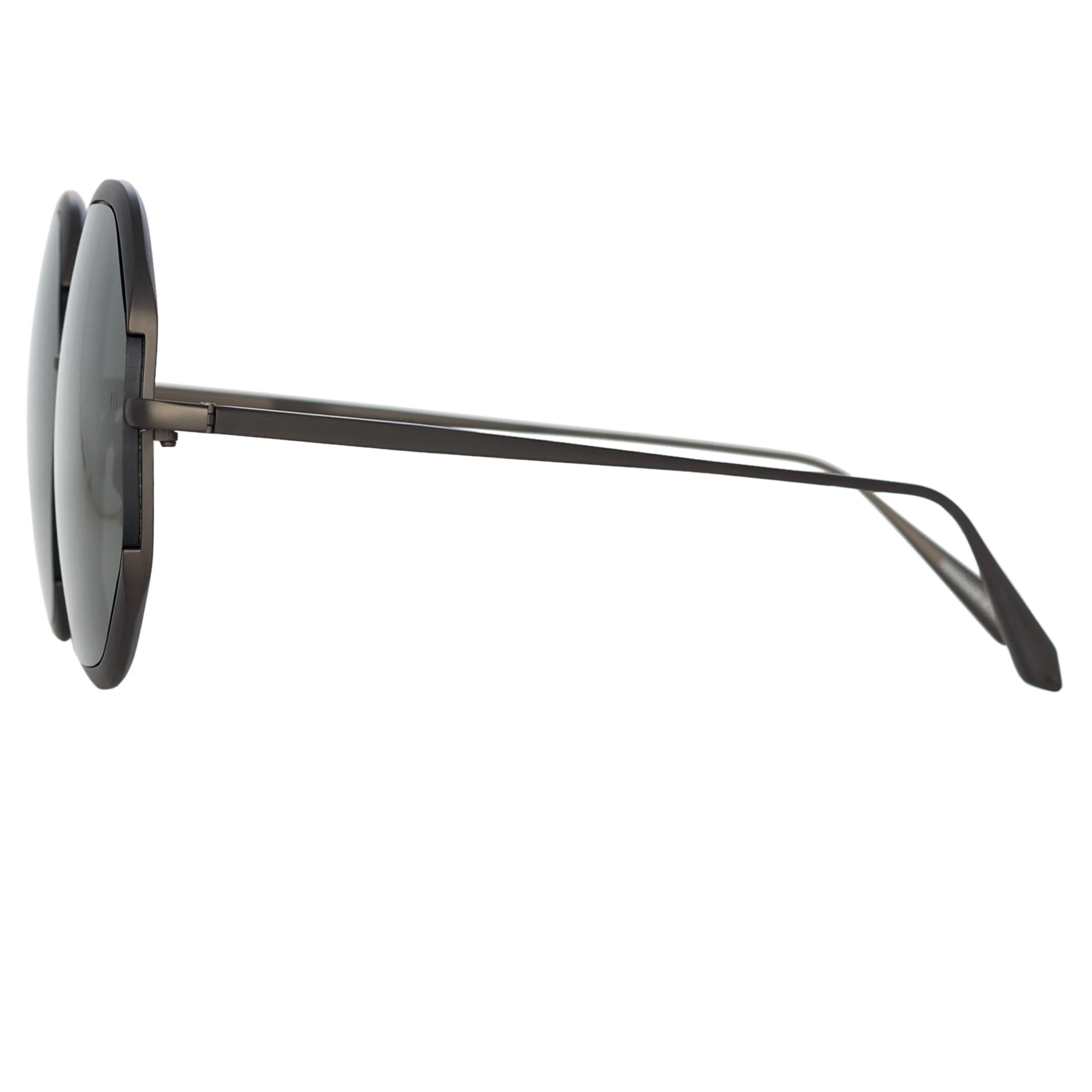 Camila Hexagon Sunglasses in Nickel