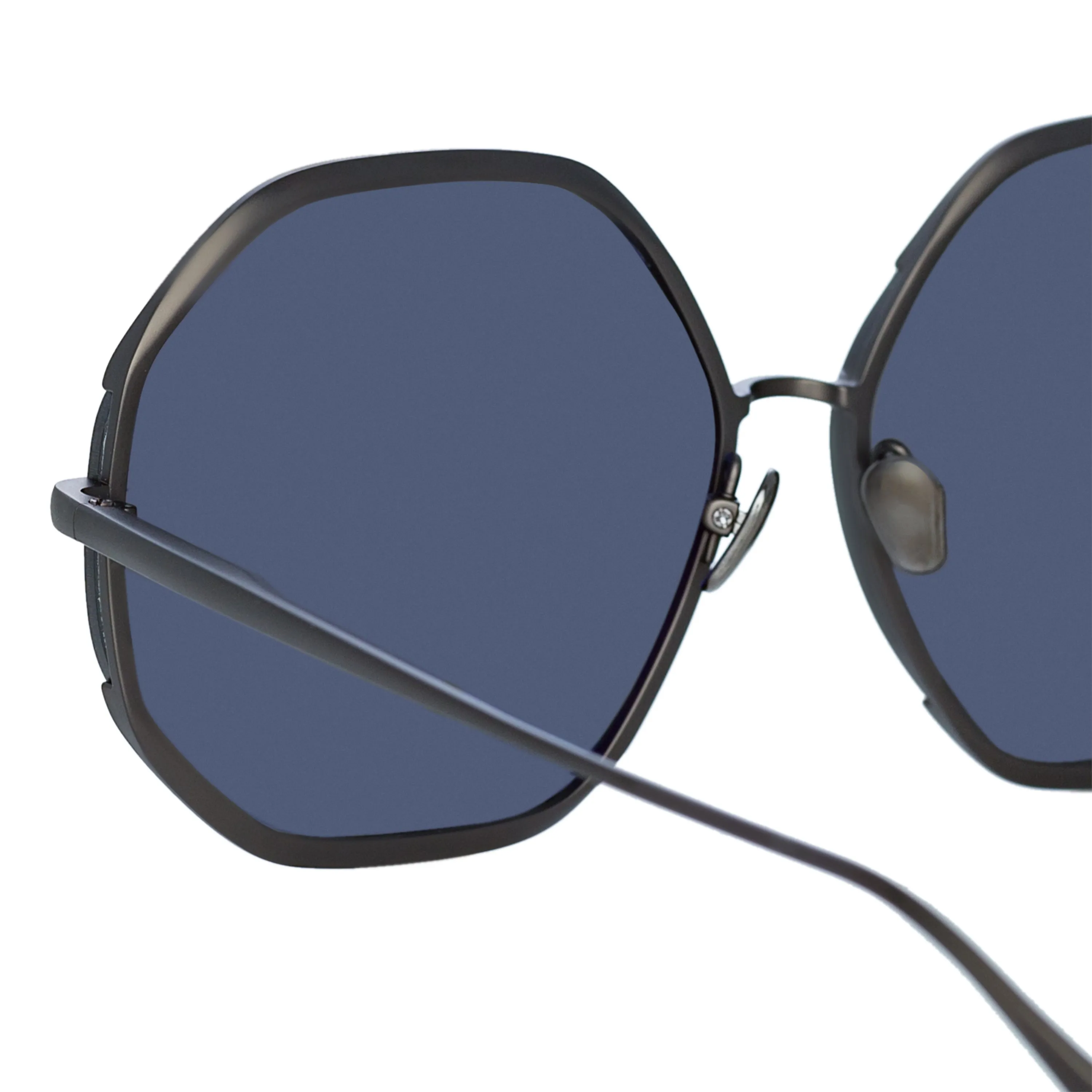 Camila Hexagon Sunglasses in Nickel