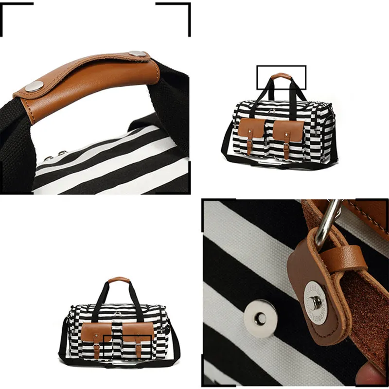 Canvas Travel Bag With Shoes Compartment Waterproof Canvas Duffle Bag Stylish Overnight Bag