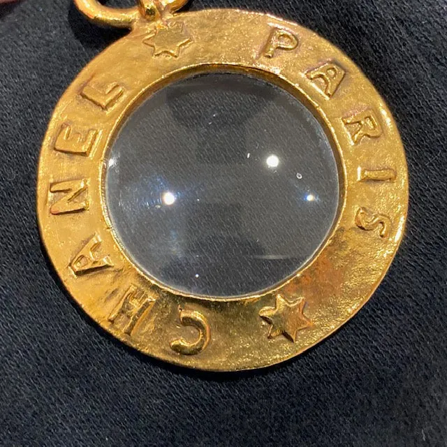 CHANEL 1993 Loupe Gold Chain Necklace 3026 27341
