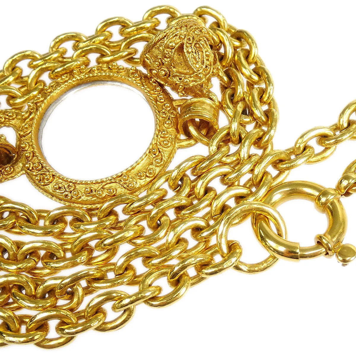 CHANEL 1994 Bell Loupe Gold Chain Necklace 38502