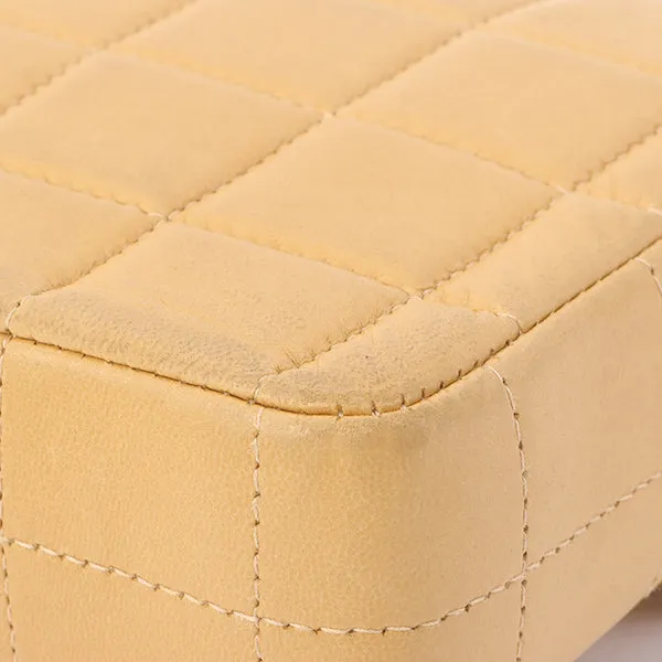 Chanel Around 2001 Made Chocobar Turn-Lock Chain Bag Beige