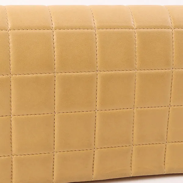 Chanel Around 2001 Made Chocobar Turn-Lock Chain Bag Beige