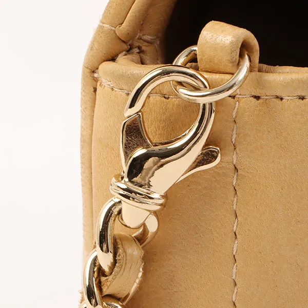 Chanel Around 2001 Made Chocobar Turn-Lock Chain Bag Beige