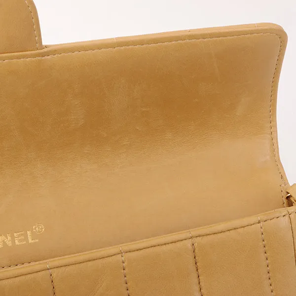Chanel Around 2001 Made Chocobar Turn-Lock Chain Bag Beige