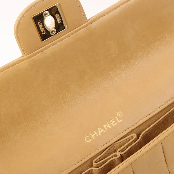 Chanel Around 2001 Made Chocobar Turn-Lock Chain Bag Beige
