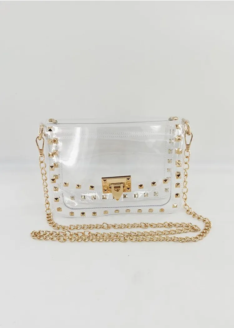 Clear Studded Crossbody Bag
