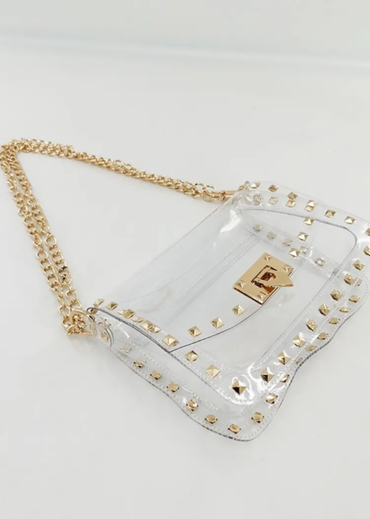Clear Studded Crossbody Bag