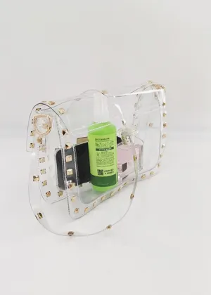 Clear Studded Crossbody Bag