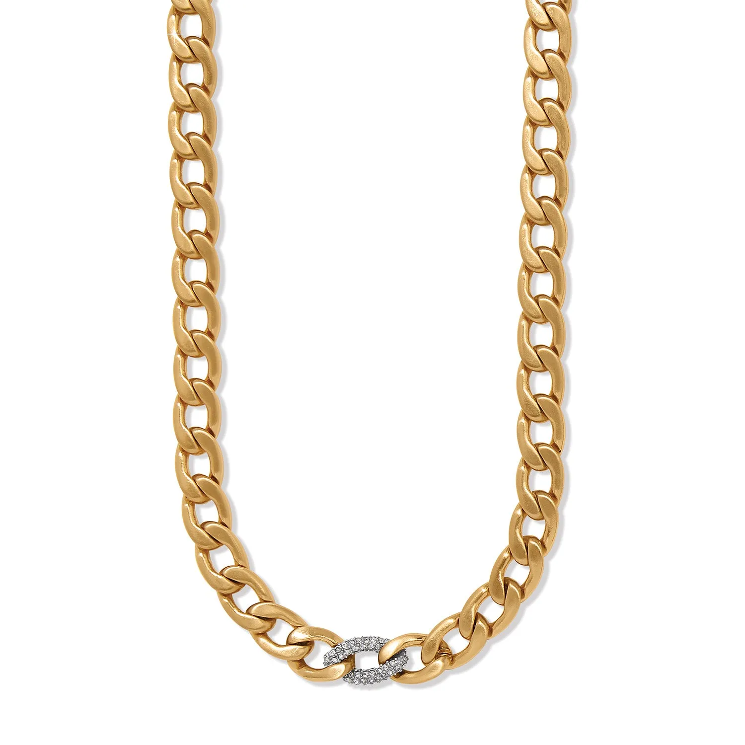 Cleo Pave Link Necklace Gold