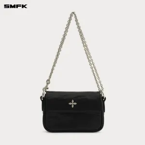 COMPASS BADGE Cross Badge Black Chain Bag (Small)