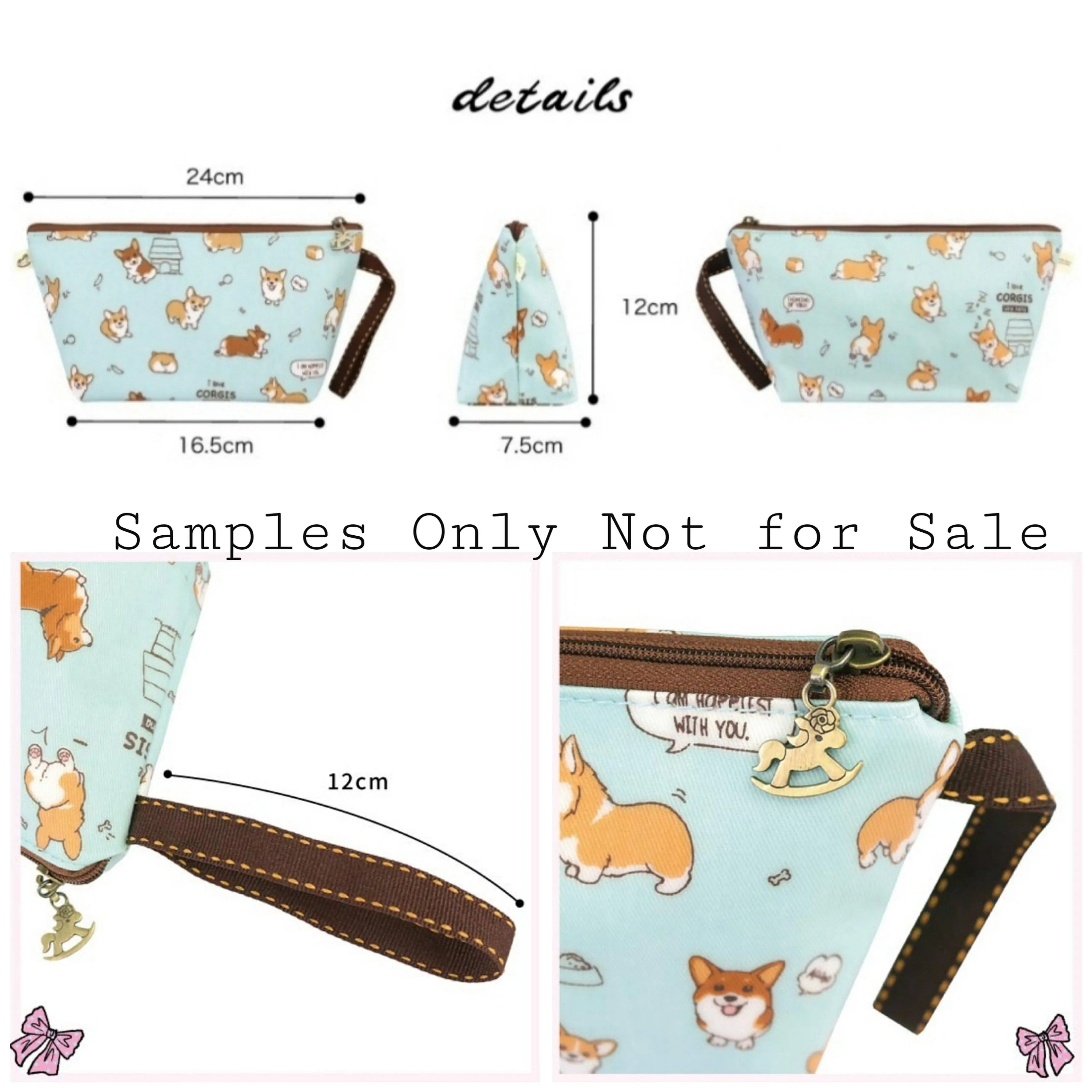 Coral Meow Cat Dumpling Cosmetic Bag