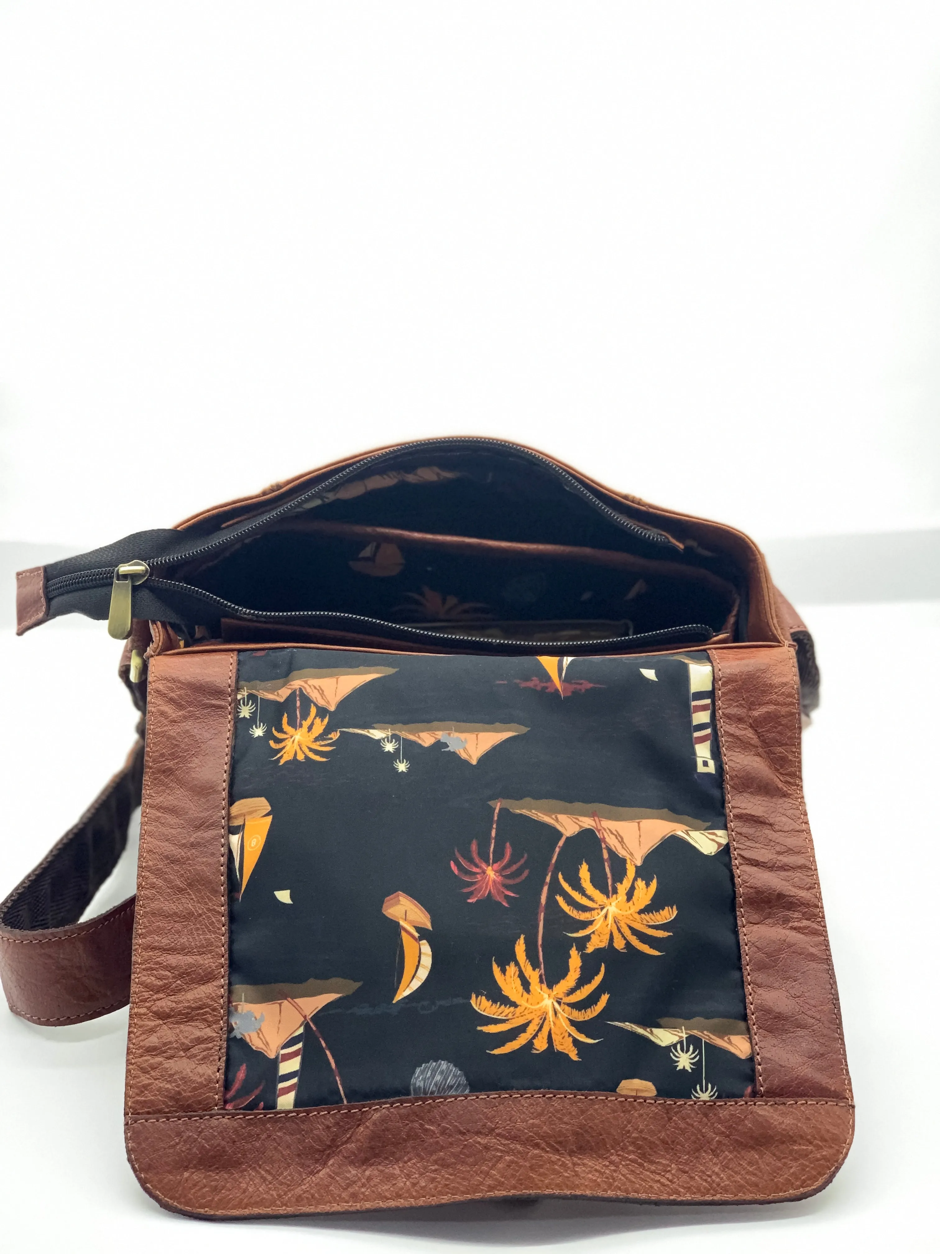Cowhide Leather Satchel / Crossbody Bag