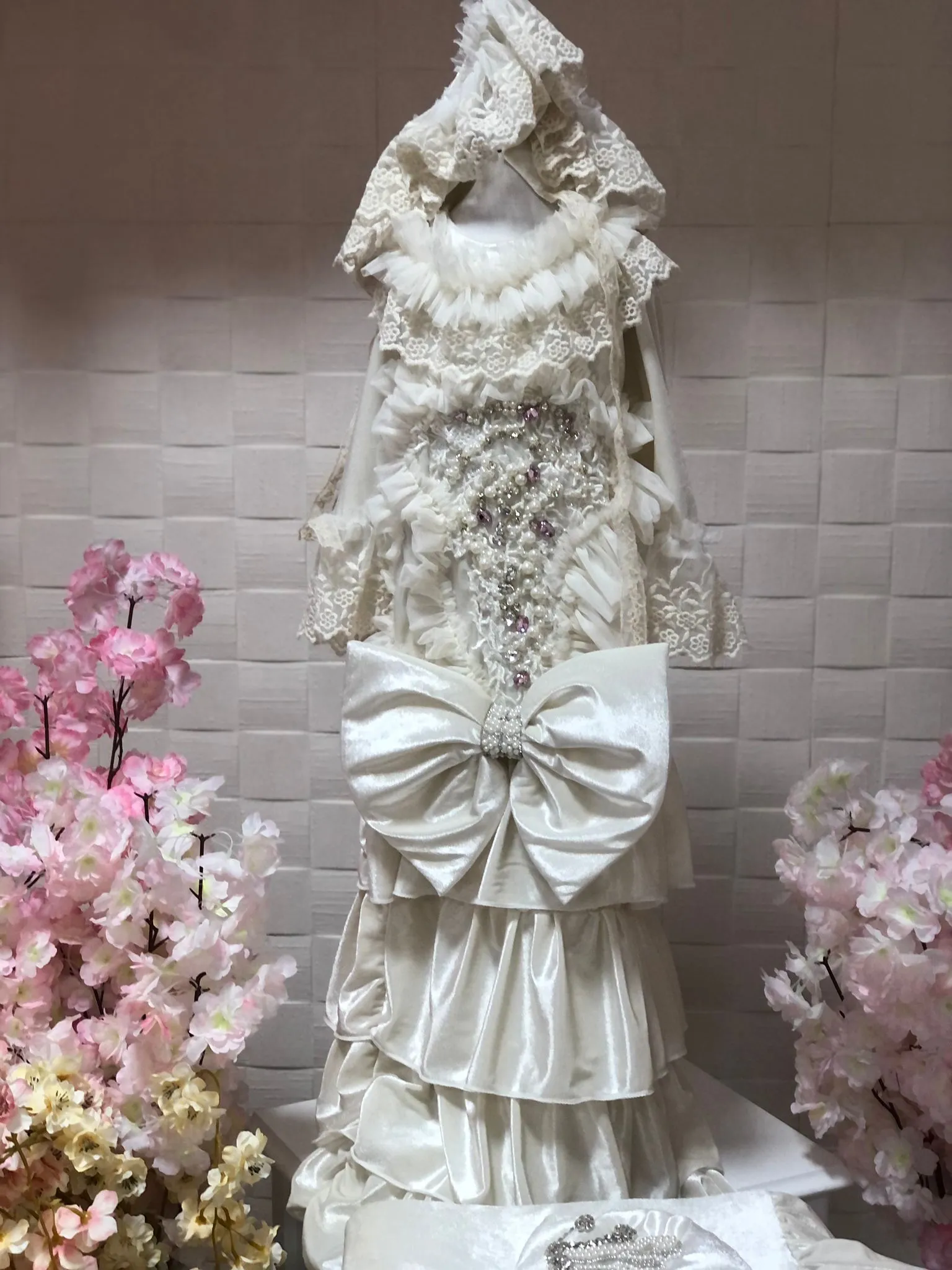 Cream Velvet Gown and Blanket