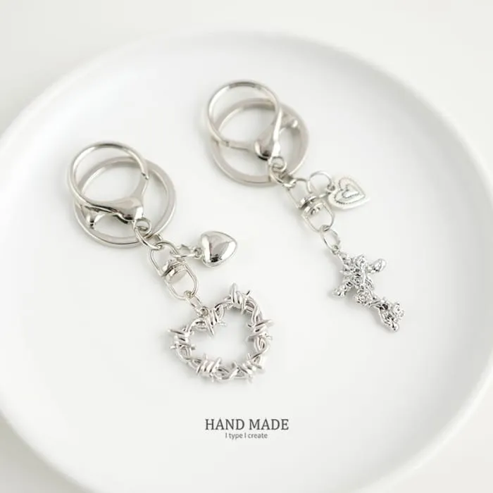 Cross / Heart Key Chain / Bag Charm