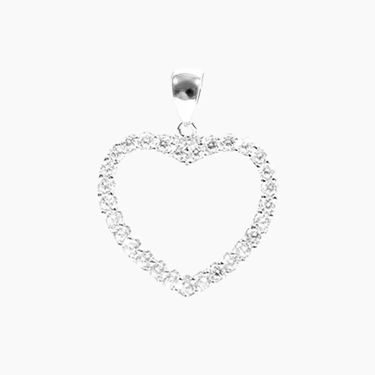 CZ Small Open Heart Pendant (Silver)