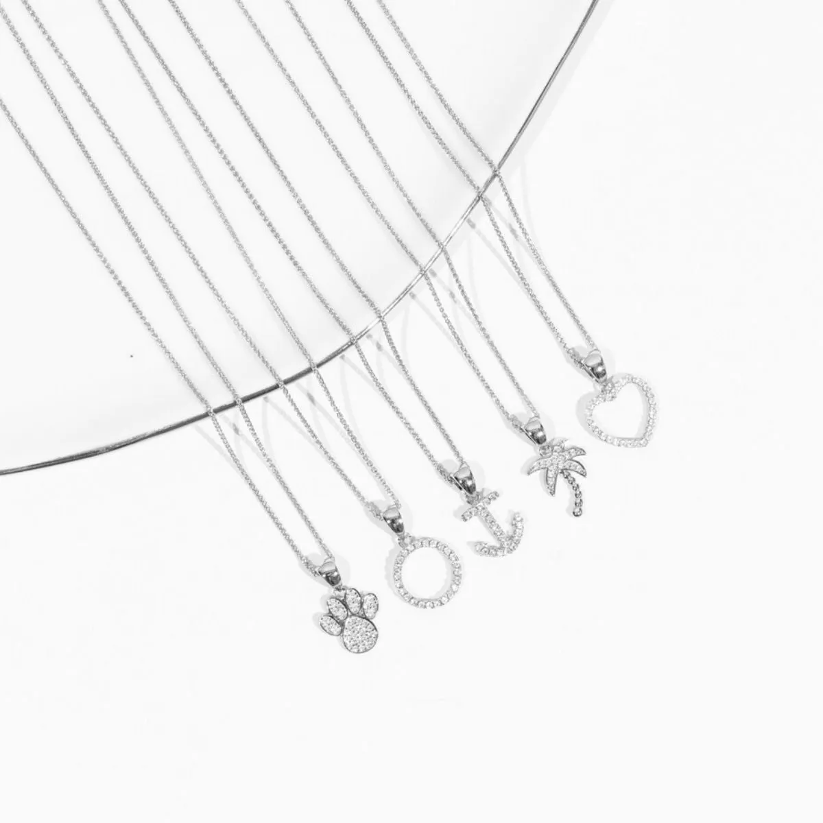 CZ Small Open Heart Pendant (Silver)