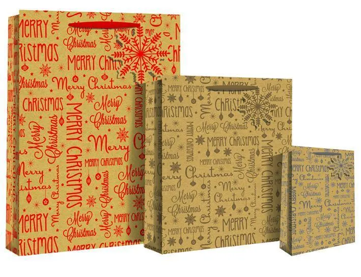 Deluxe Kraft Paper Perfume Gift Bag - Merry Christmas Design Fragrance Bag