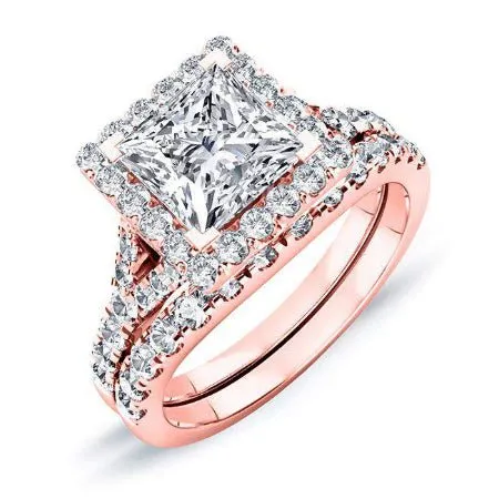 Desert Rose - Princess Moissanite Bridal Set