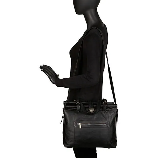 DOUBLE DOWEL ROD LEATHER BAG