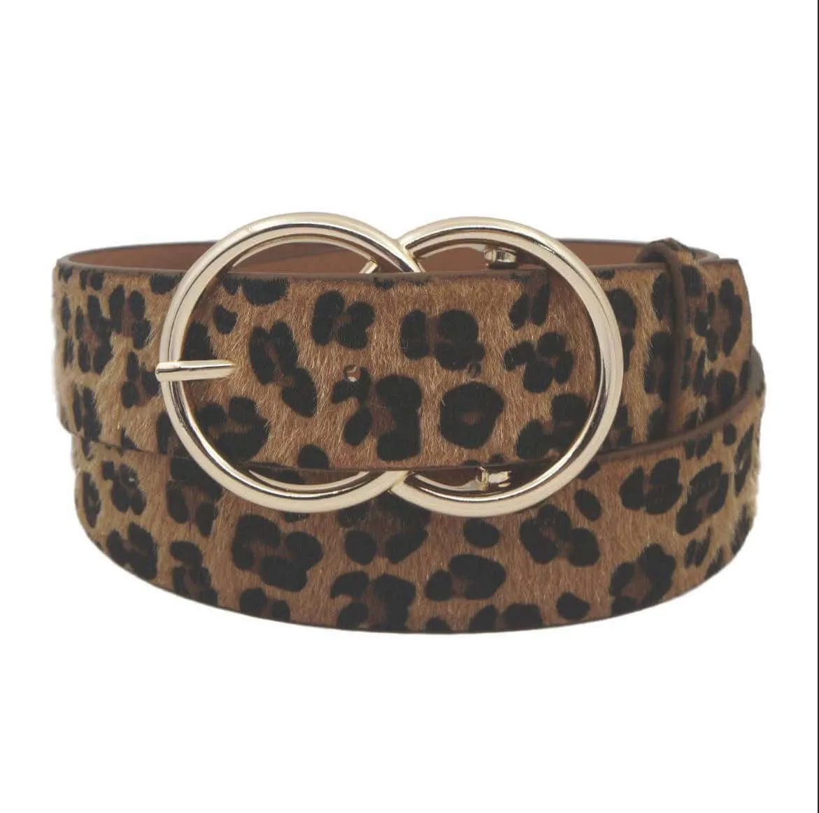 Double O Faux Leather - Camel Leopard