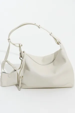 Eva Shoulder Bag - Ivory - Tas Bahu Wanita Bahan Real Leather