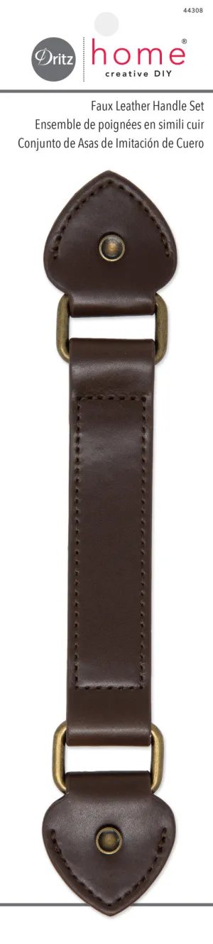 Faux Leather Handle Set, Brown