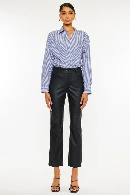 Faux Leather High Rise Skinny Straight Jean