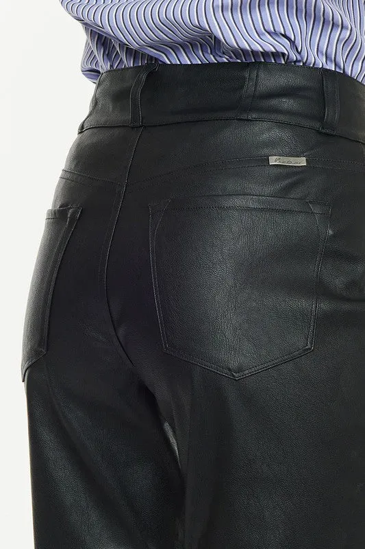 Faux Leather High Rise Skinny Straight Jean
